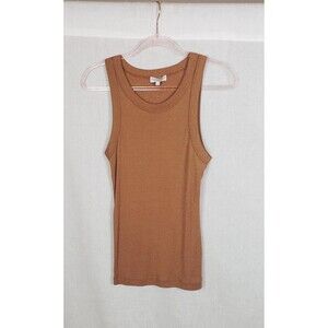 Michael Stars Tank Top Womens M Brown Metallic USA Casual Stretchy Party Fall